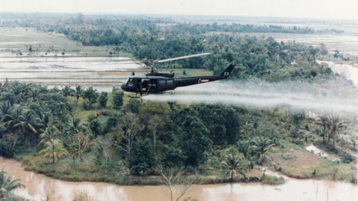 Helicopter spraying Agent Orange