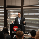 Josh Harder speaking at Military Scholarship & Opportunity Night