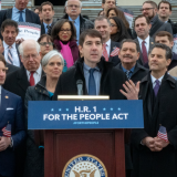 Rep. Harder speaking to a crowd