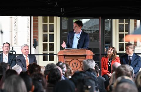 Rep. Harder speaking at UOP