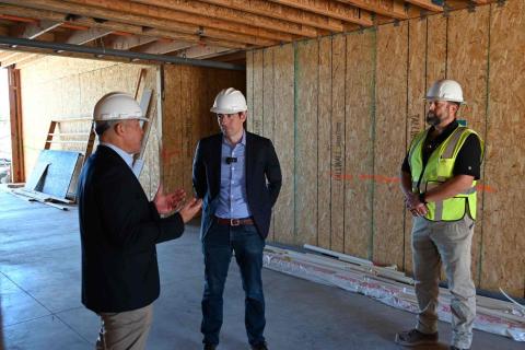 Josh Harder in housing construction Tracy