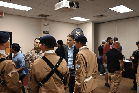 Josh Harder Speaking with Cadets