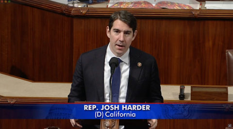 Representative Josh Harder on House floor 