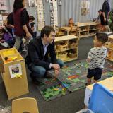 Josh Harder visiting head start in May of 2019