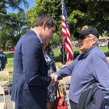 Rep. Harder shaking veterans hand