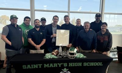 Rep. Harder with St. Mary's Football Team
